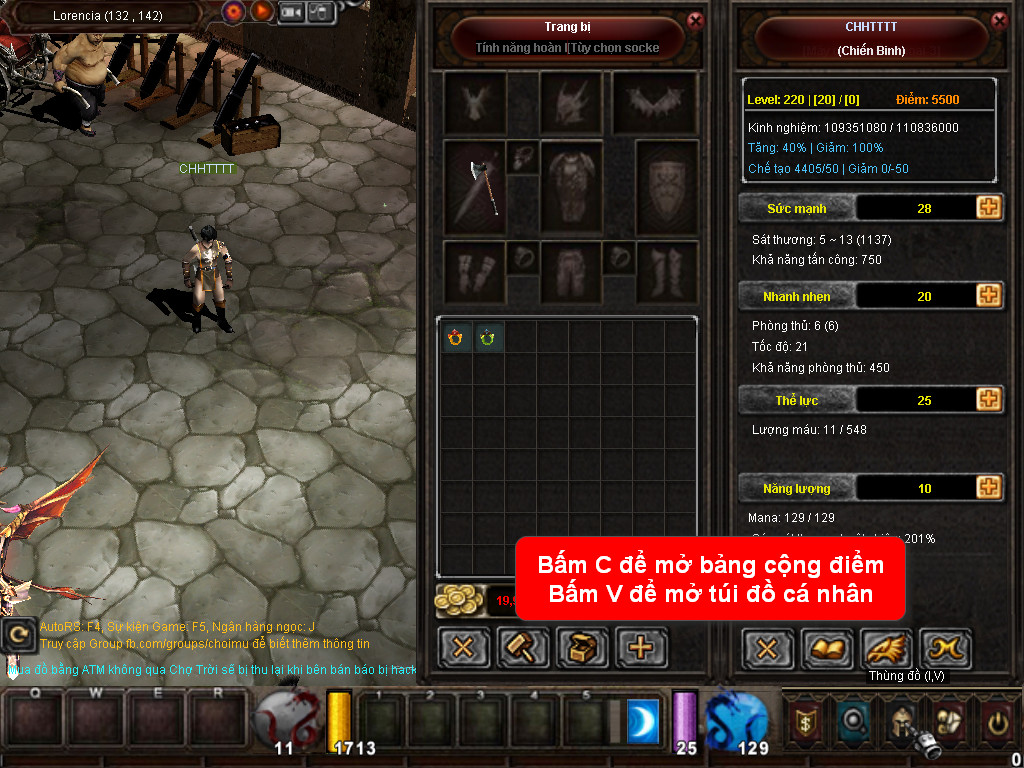 Chức năng chính của Game MU Nam Quốc